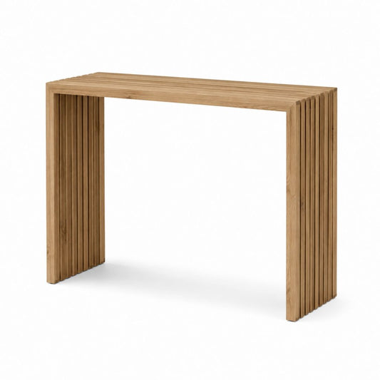 Console d'entrée rectangulaire en chêne massif naturel 120 x 35 x 80 cm